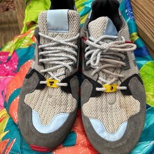 Men Gray and Blue Sneakers